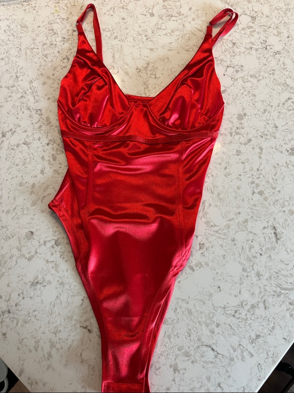 Amazon Shiny Red Women's Bodysuit